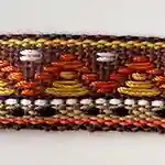 茶オレンジ刺繍